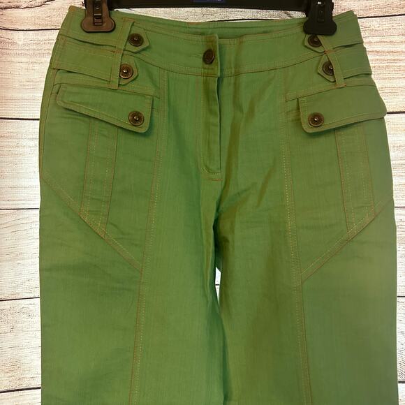 Ekuro She Say Jeans retro flare pants green hippie Size Medium - Picture 2 of 12